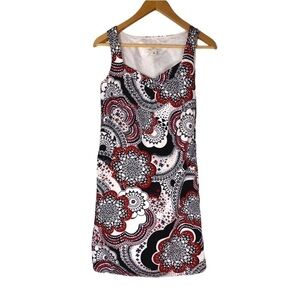 LOFT NAVY & RED PAISLEY SHEATH DRESS